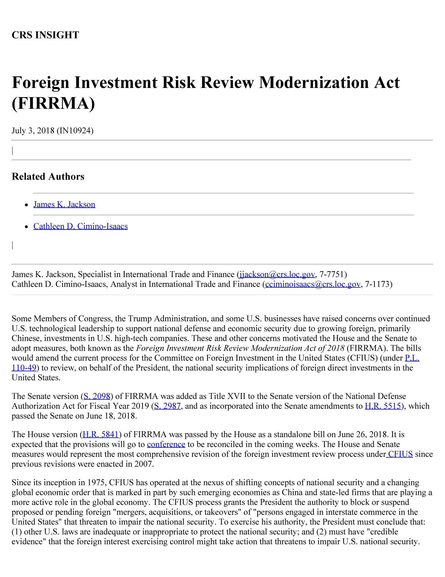 foreign investment review board act