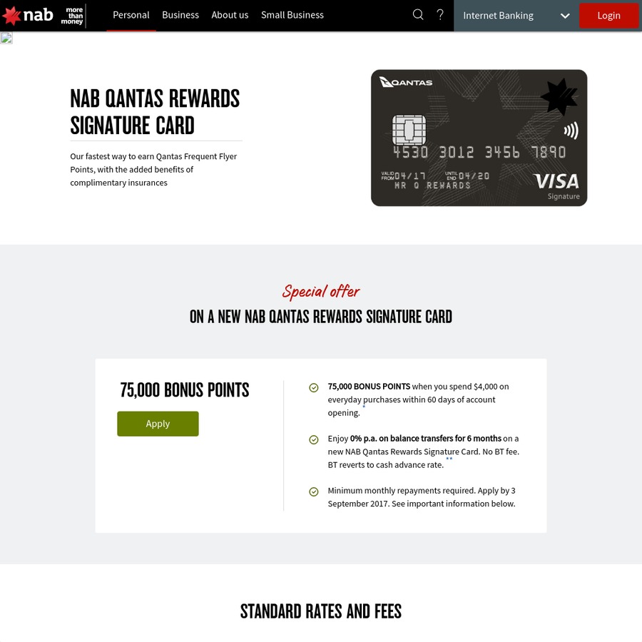 nab qantas rewards signature card review